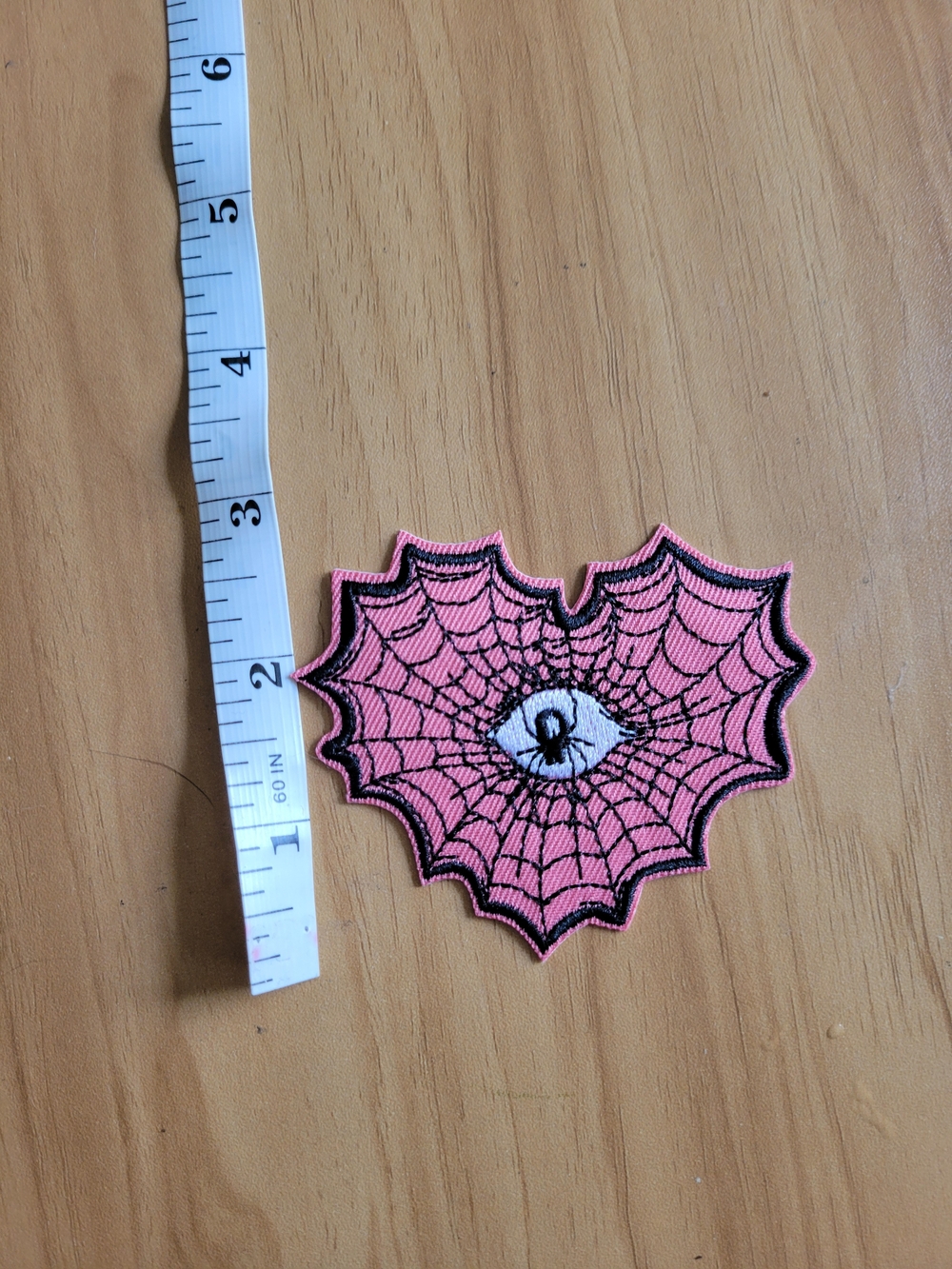 🧋NEW🧋Pink Spider Web Eye Patch with Black Embroidery